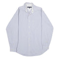 TOMMY HILFIGER Mens Blue Slim Fit Cotton Shirt M Striped Casual Button-Down