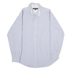 TOMMY HILFIGER Mens Blue Slim Fit Cotton Shirt M Striped Casual Button-Down