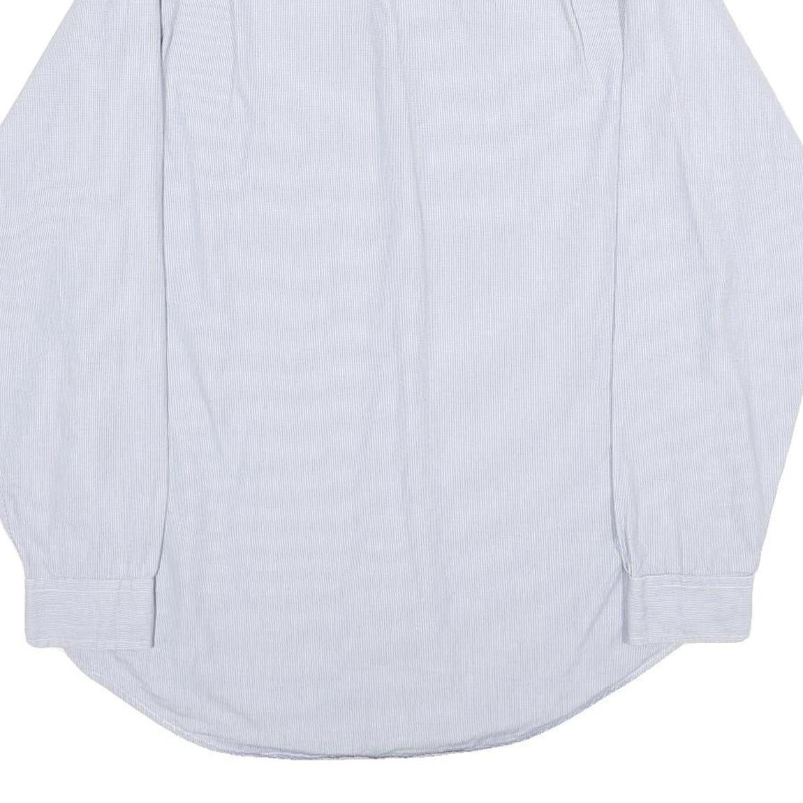 TOMMY HILFIGER Mens Blue Slim Fit Cotton Shirt M Striped Casual Button-Down