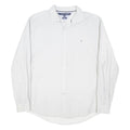 TOMMY HILFIGER Mens White Cotton Blend Shirt XL Casual Classic Long Sleeve
