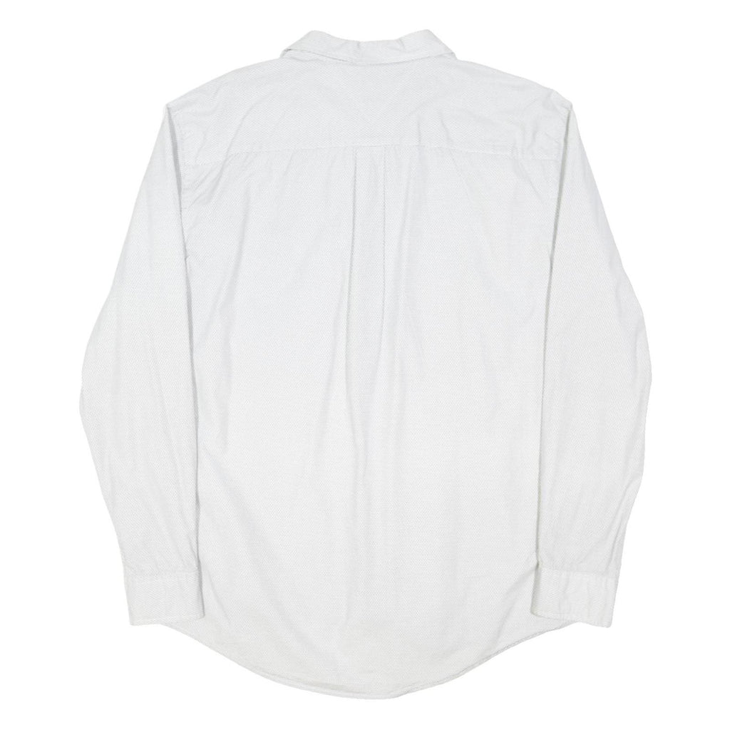 TOMMY HILFIGER Mens White Cotton Blend Shirt XL Casual Classic Long Sleeve
