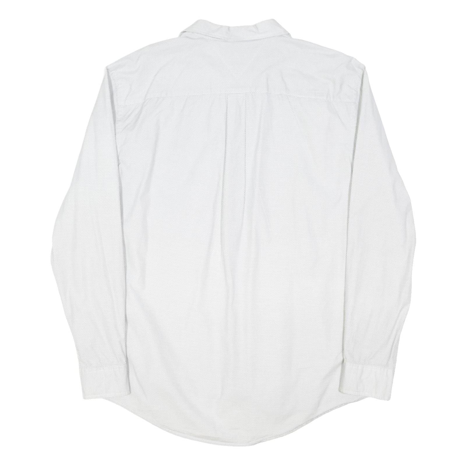 TOMMY HILFIGER Mens White Cotton Blend Shirt XL Casual Classic Long Sleeve