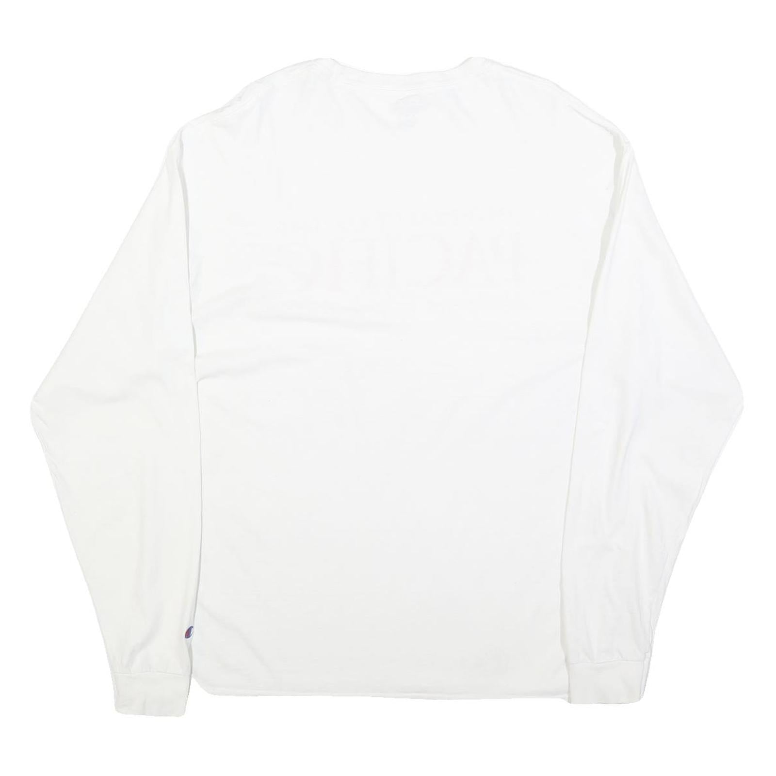 CHAMPION Mens White University Of The Pacific Graphic T-Shirt XL Long Sleeve