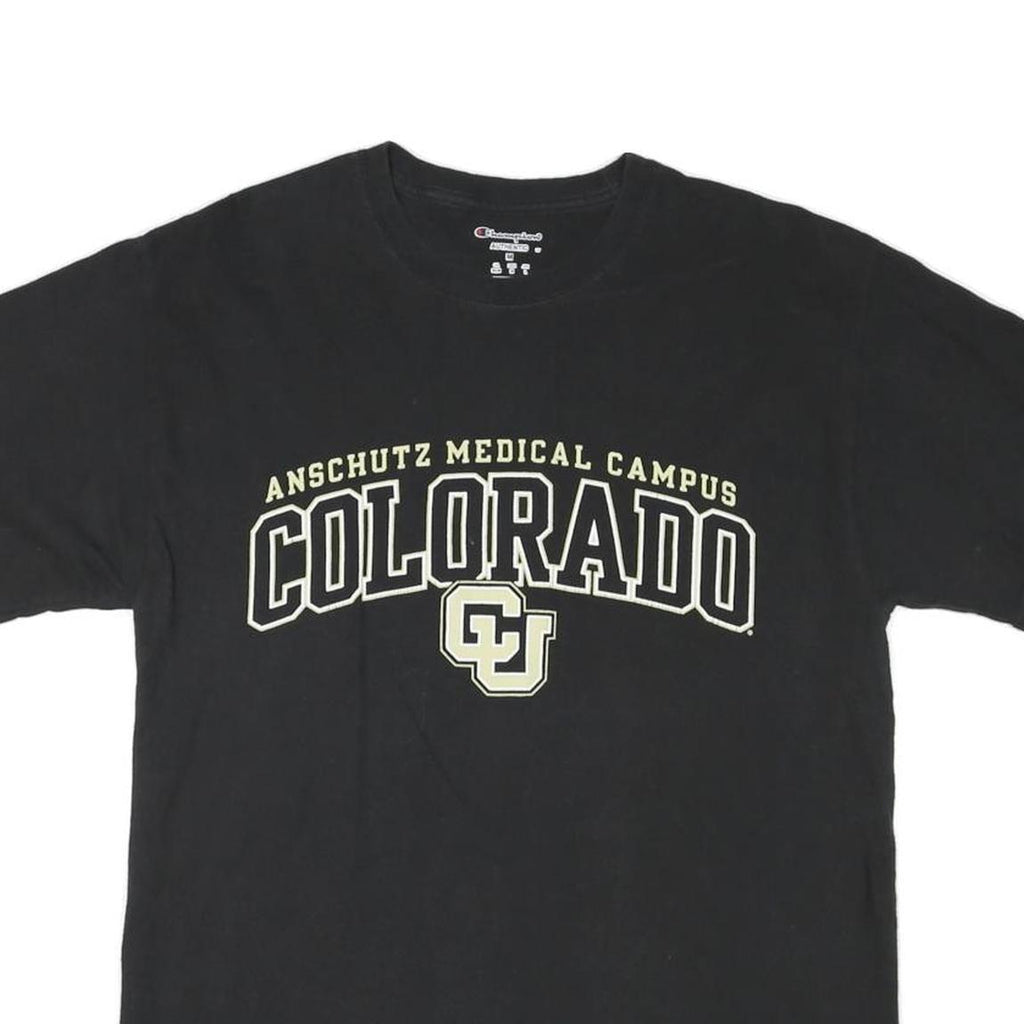 CHAMPION Mens Black Colorado Graphic T-Shirt M Short Sleeve Crew Neck Cotton