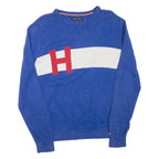 TOMMY HILFIGER Mens Jumper Blue Tight Knit M