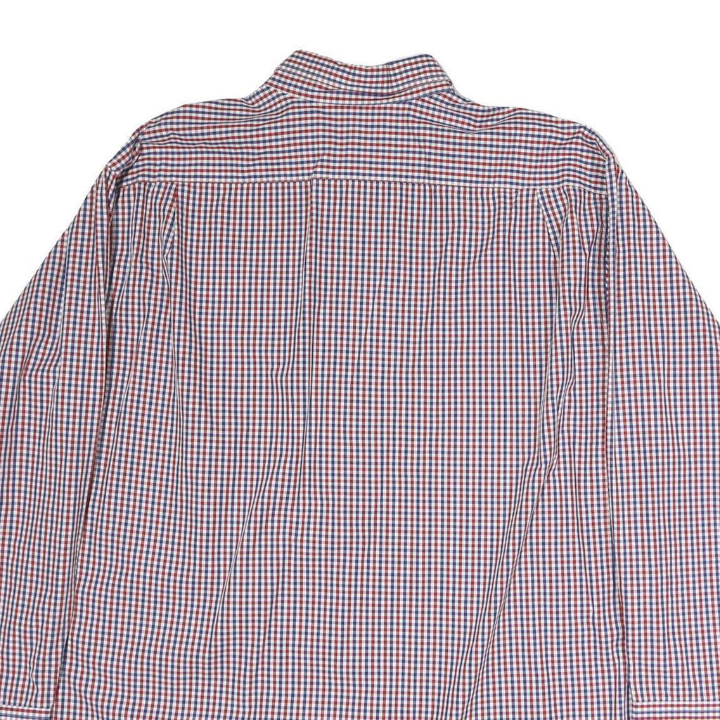 TOMMY HILFIGER Mens Red & Blue Check Shirt 2XL Cotton Button Down Casual Smart