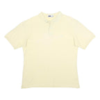 FILA Mens Cream Polo Shirt M Short Sleeve Plain Cotton Casual
