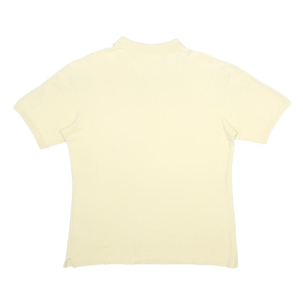 FILA Mens Cream Polo Shirt M Short Sleeve Plain Cotton Casual