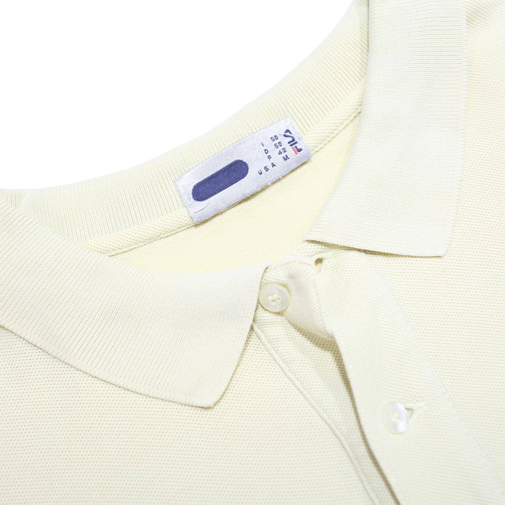 FILA Mens Cream Polo Shirt M Short Sleeve Plain Cotton Casual