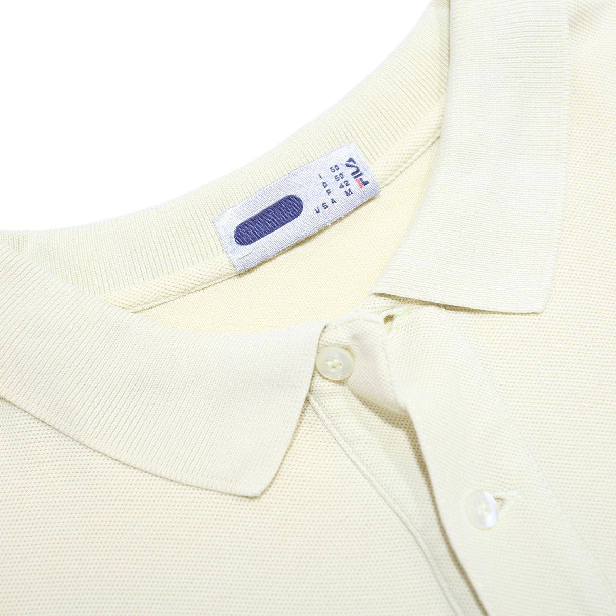 FILA Mens Cream Polo Shirt M Short Sleeve Plain Cotton Casual