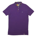 PRETTY GREEN Mens Purple Short Sleeve Floral Collar Polo Shirt XS