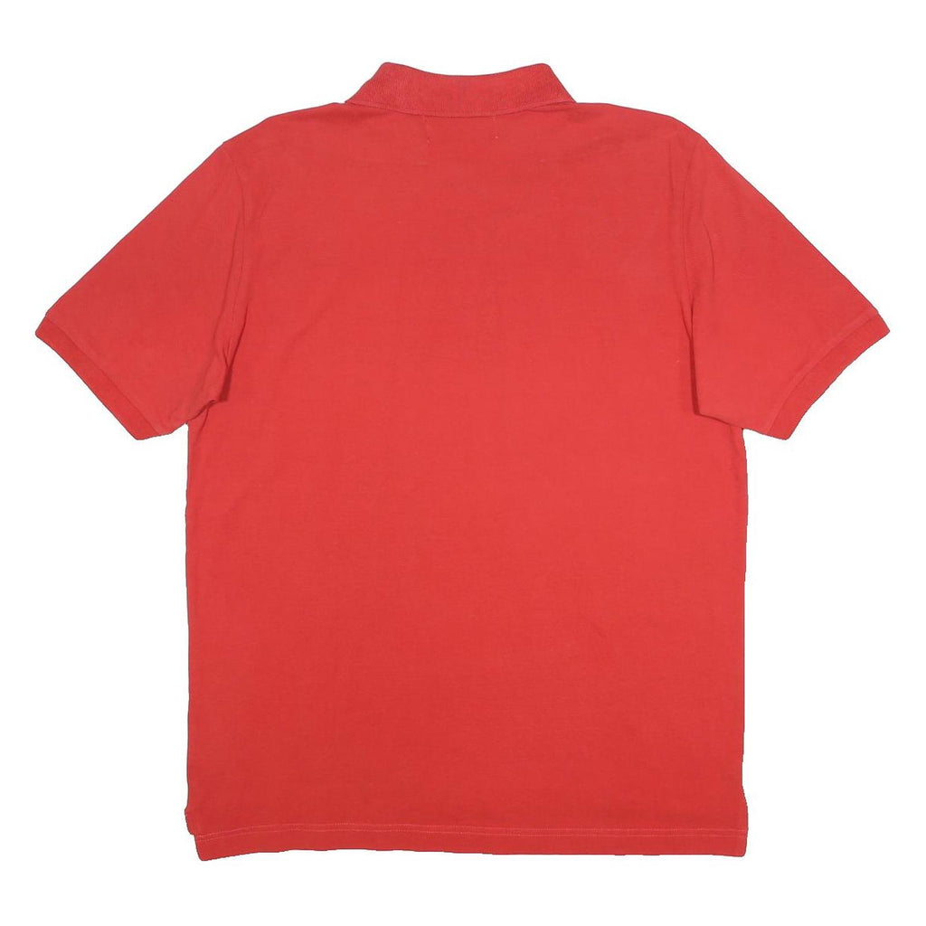 KAPPA Mens Red Short Sleeve Plain Polo Shirt L Casual Cotton Knit