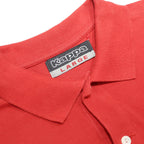 KAPPA Mens Red Short Sleeve Plain Polo Shirt L Casual Cotton Knit