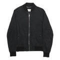 SANDRO Mens Black Bomber Jacket XS Cotton Zip Plain Casual Lightweight