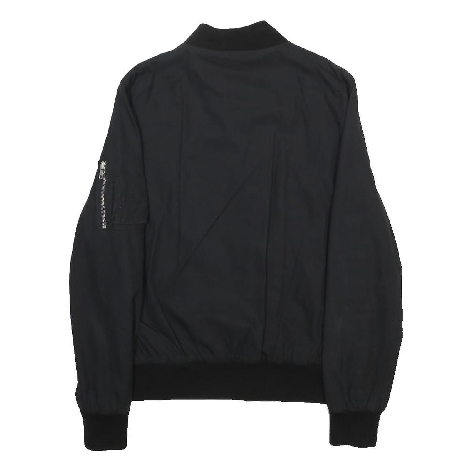 SANDRO Mens Black Bomber Jacket XS Cotton Zip Plain Casual Lightweight