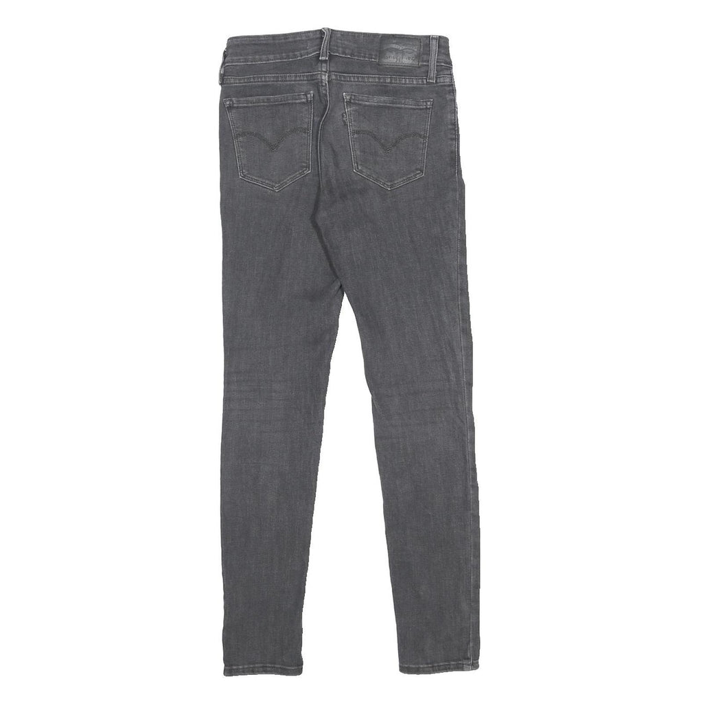 LEVI'S 711 Womens Slim Black Denim Jeans Cotton Blend Zip W25 L28 Stretch Skinny