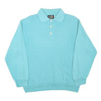 TOP SPIRIT Womens Blue Collared M Cotton Blend Sweatshirt Pullover Casual