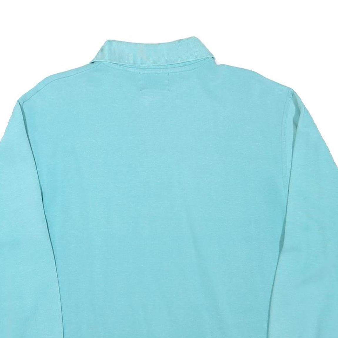 TOP SPIRIT Womens Blue Collared M Cotton Blend Sweatshirt Pullover Casual