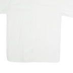 Womens White Cotton Blend Kimono Top Short Sleeve Stand-Up Neck Plain M Casual