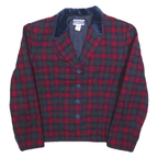PENDLETON Womens Red & Green Wool Blend Jacket L Button Plaid Winter Retro