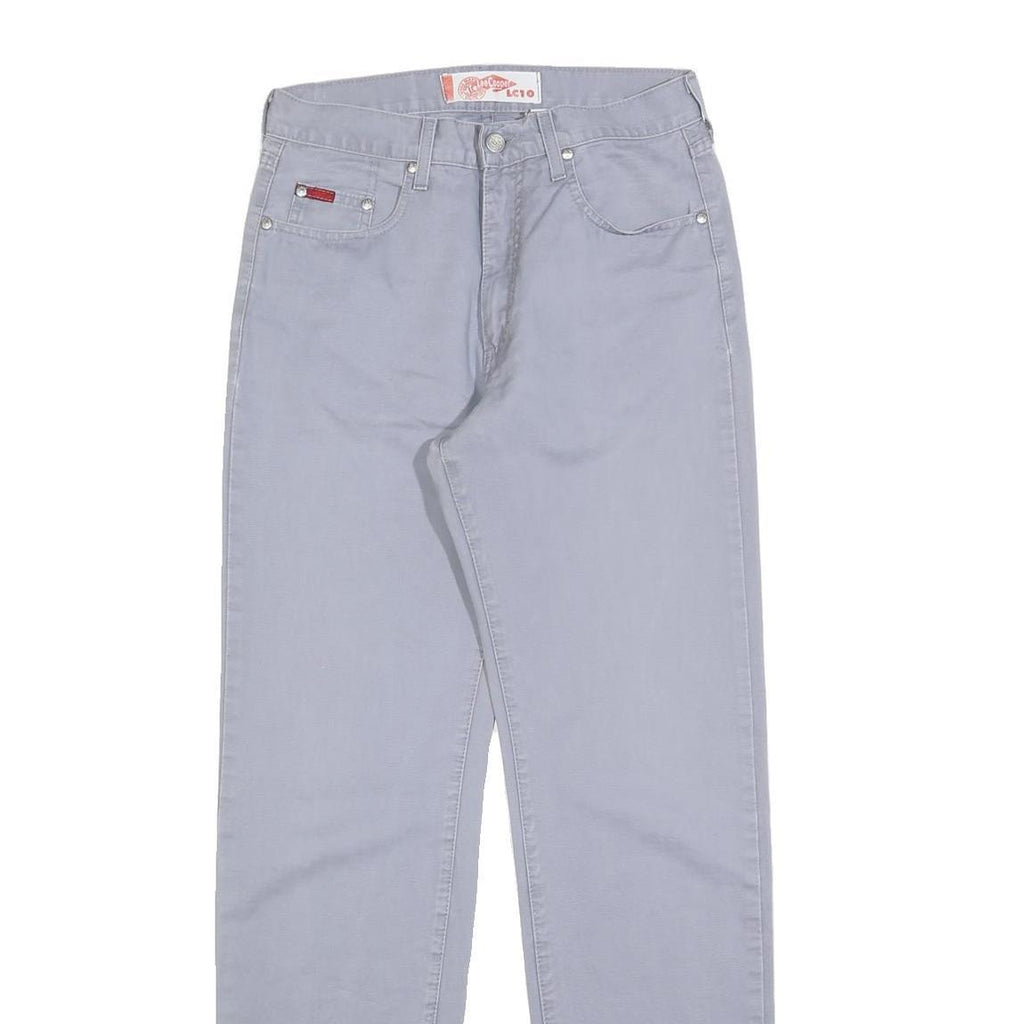 LEE COOPER Mens Regular Fit Grey Cotton Blend Trousers W30 L34 Zip Casual