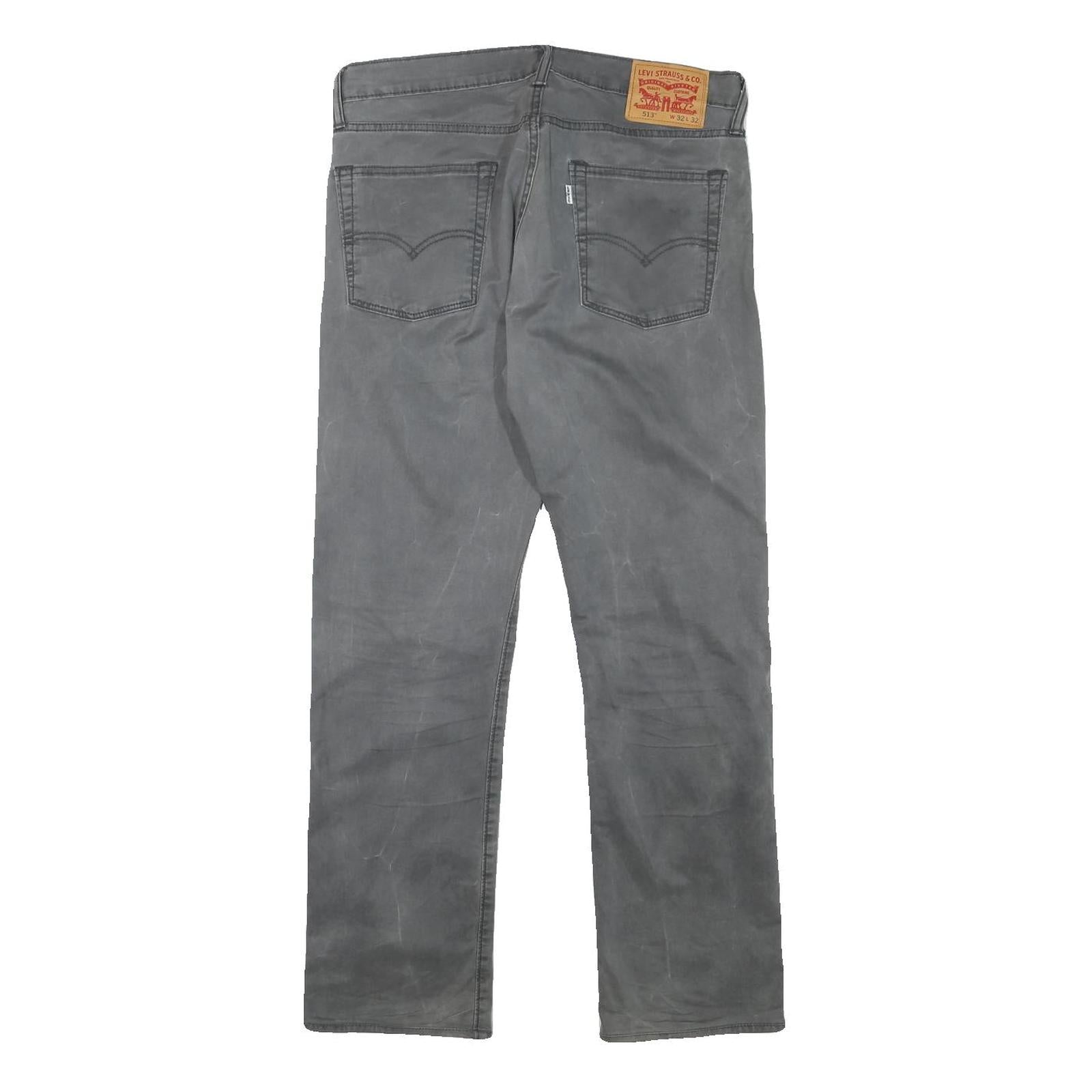 LEVI'S Mens Cotton Blend Black Regular Straight Trousers W32 L29 Casual Zip