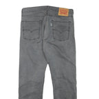 LEVI'S Mens Cotton Blend Black Regular Straight Trousers W32 L29 Casual Zip