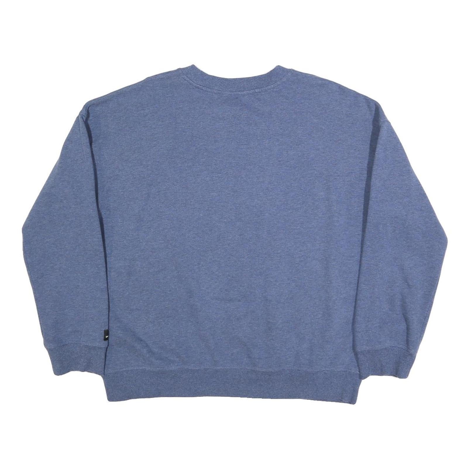 DKNY Womens Blue Cotton Blend Crew Neck XL Sweatshirt Pullover Logo