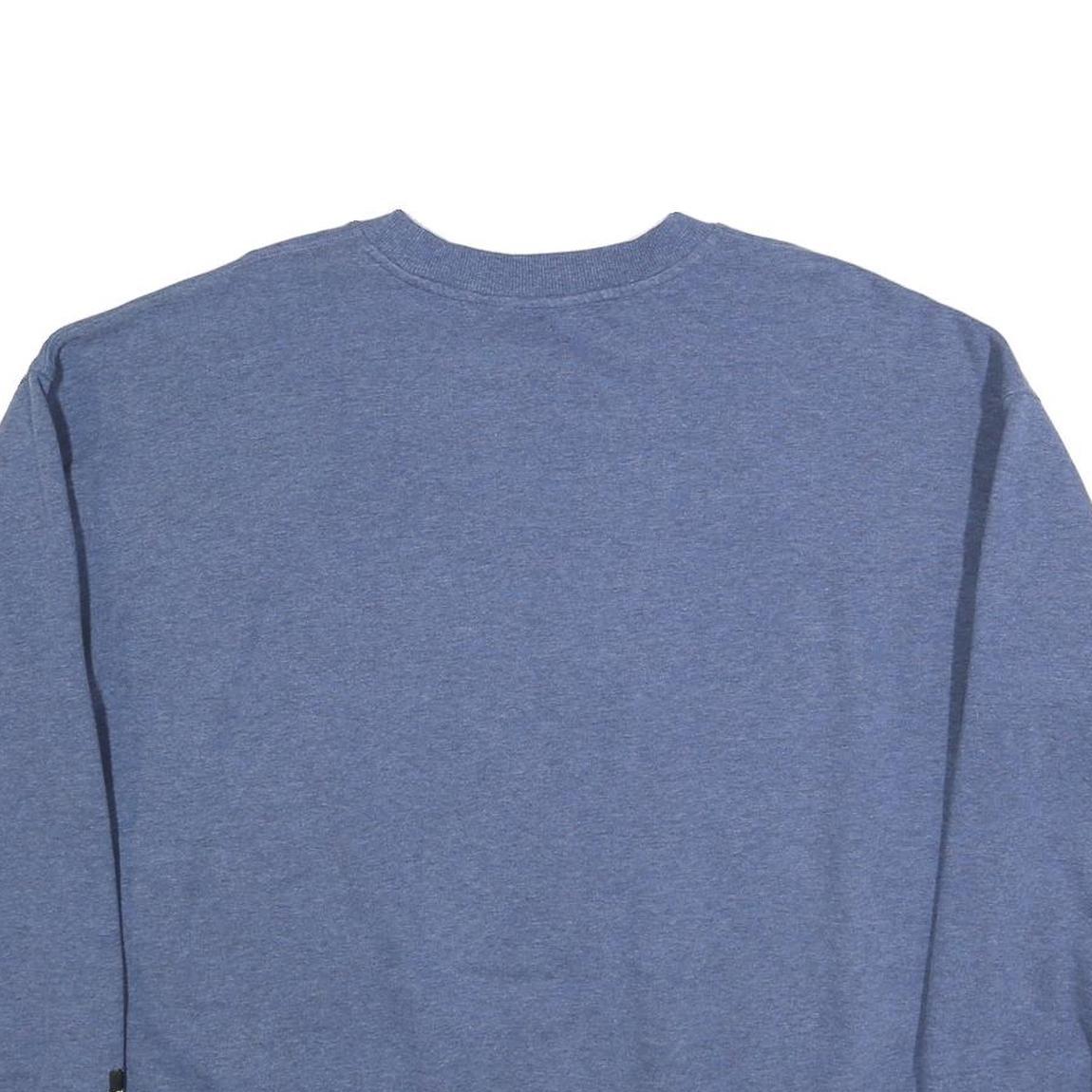 DKNY Womens Blue Cotton Blend Crew Neck XL Sweatshirt Pullover Logo