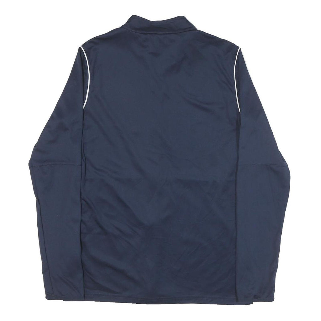 NIKE Womens Navy Blue Sports Zip Jacket M Polyester Blend Plain Fitness