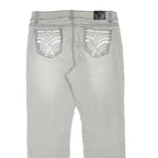 SUKO JEANS Womens Regular Fit Cotton Blend Light Grey Zip W34 L27 Embellished