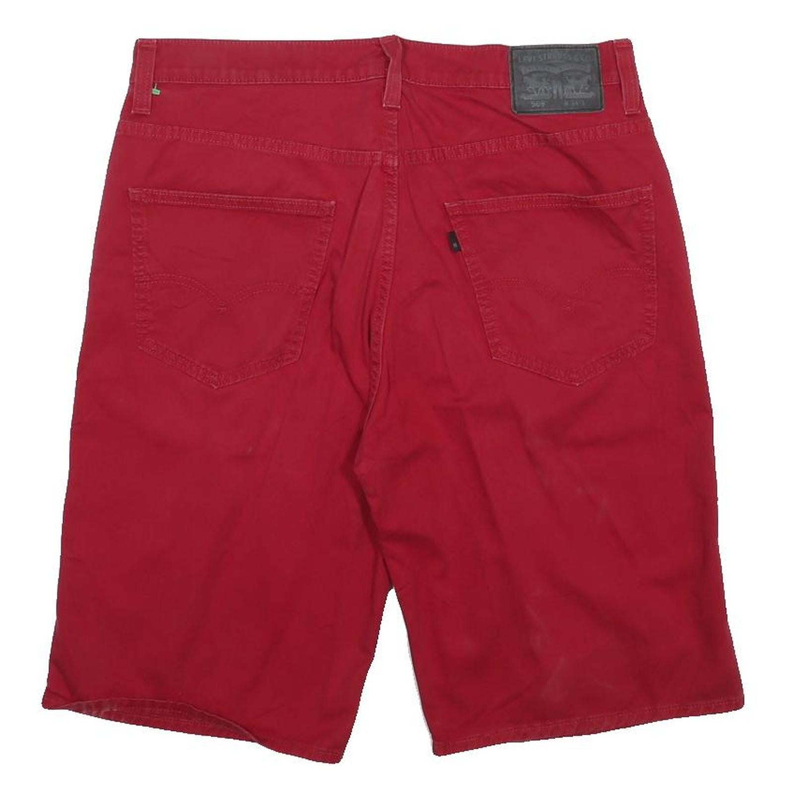 LEVI'S Mens Red Casual Cotton Blend Shorts M W34 Summer Wear