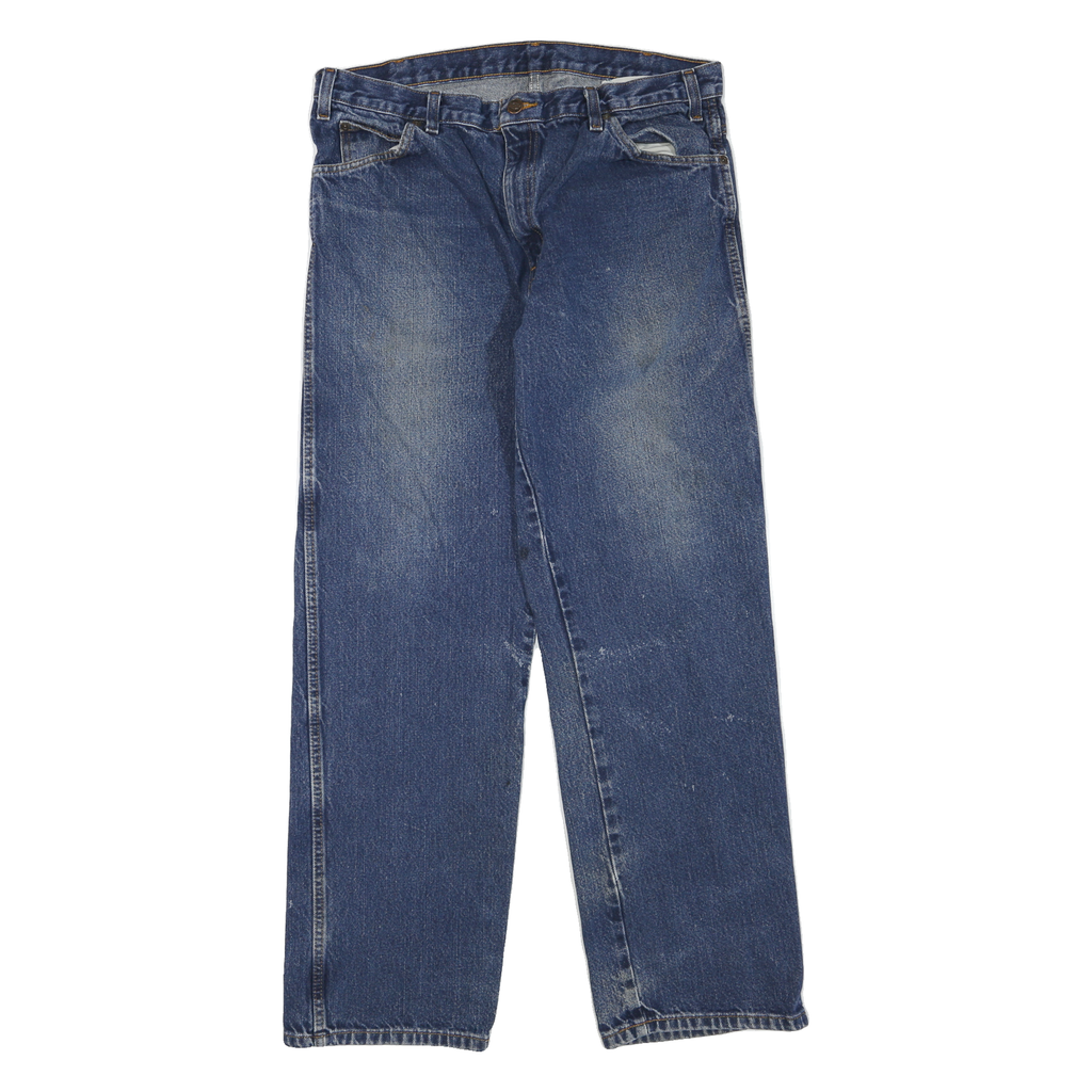 DICKIES Mens Jeans Blue Regular Straight Denim Medium W34 L32 Classic Cotton Zip