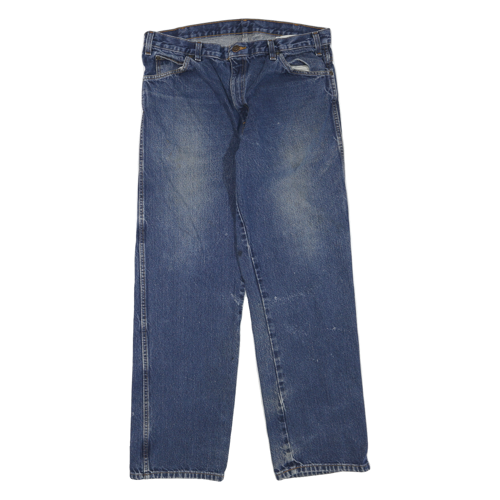 DICKIES Mens Jeans Blue Regular Straight Denim Medium W34 L32 Classic Cotton Zip