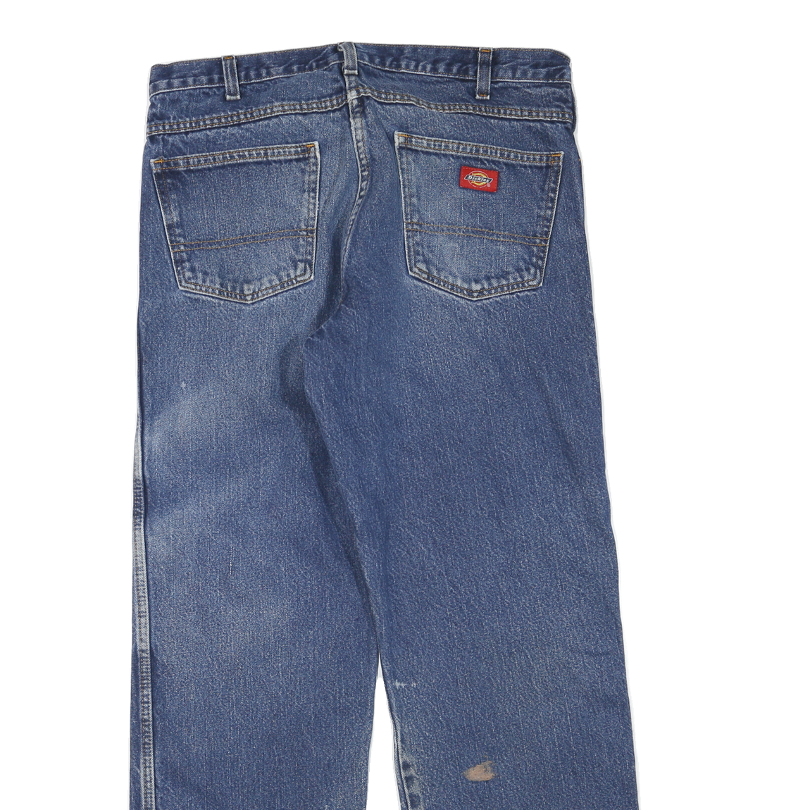 DICKIES Mens Jeans Blue Regular Straight Denim Medium W34 L32 Classic Cotton Zip