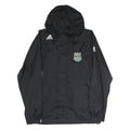 ADIDAS Mens Black Soccer Club Hooded Zip Jacket M Polyester Plain Sportswear