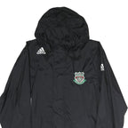 ADIDAS Mens Black Soccer Club Hooded Zip Jacket M Polyester Plain Sportswear