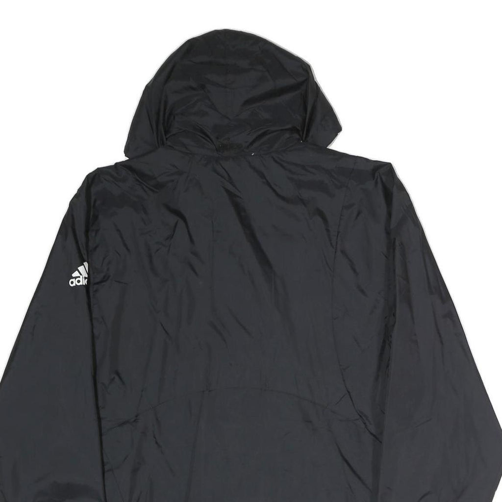 ADIDAS Mens Black Soccer Club Hooded Zip Jacket M Polyester Plain Sportswear