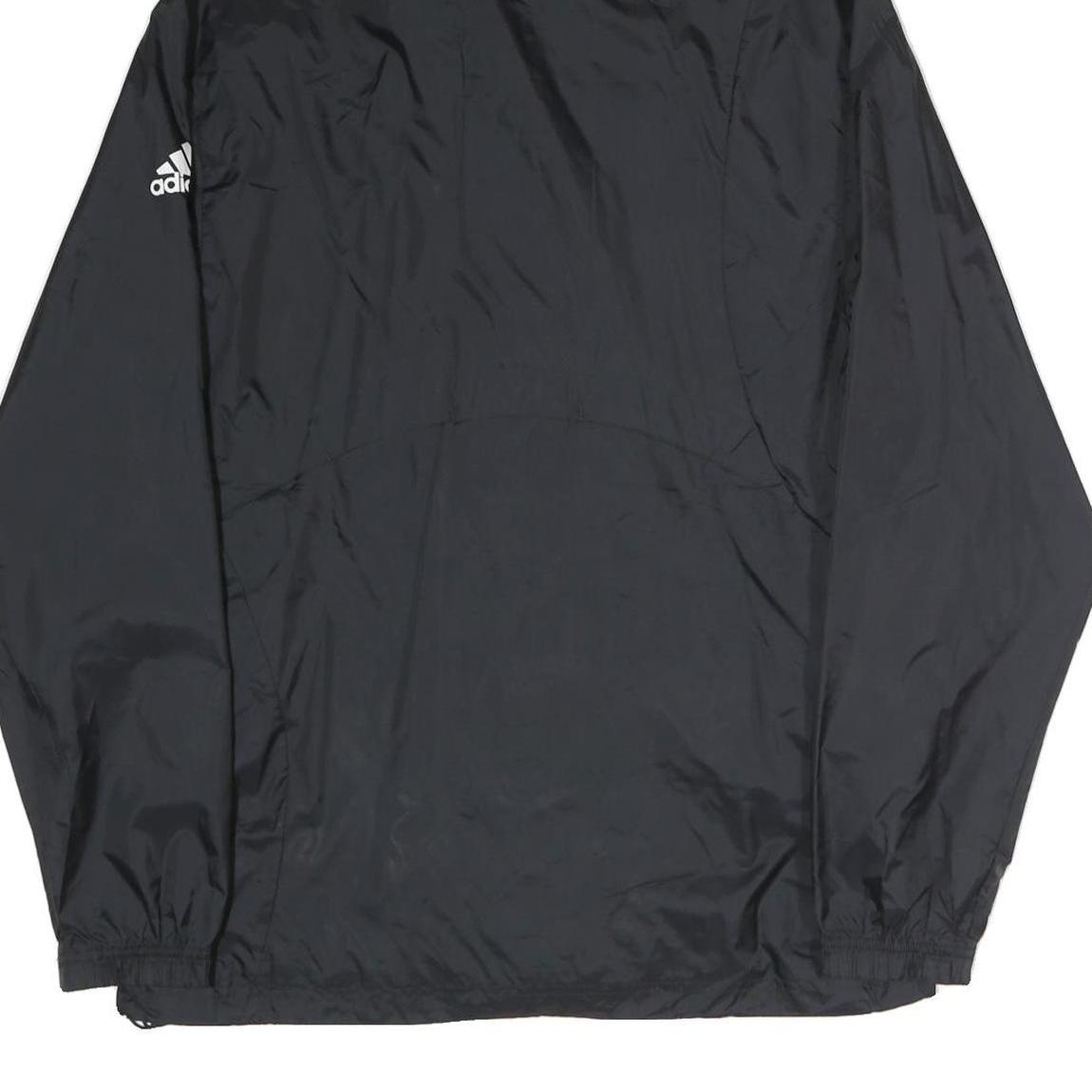 ADIDAS Mens Black Soccer Club Hooded Zip Jacket M Polyester Plain Sportswear