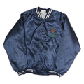 HARTWELL SPORTS Mens Navy Blue Baseball Association Button Jacket L Nylon Satin