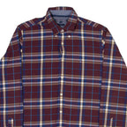TOMMY HILFIGER Mens Shirt Brown Check Long Sleeve S