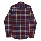 TOMMY HILFIGER Mens Shirt Brown Check Long Sleeve S