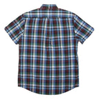 BEN SHERMAN Mens Blue Green Red Check Shirt S Cotton Blend Button Down Collar