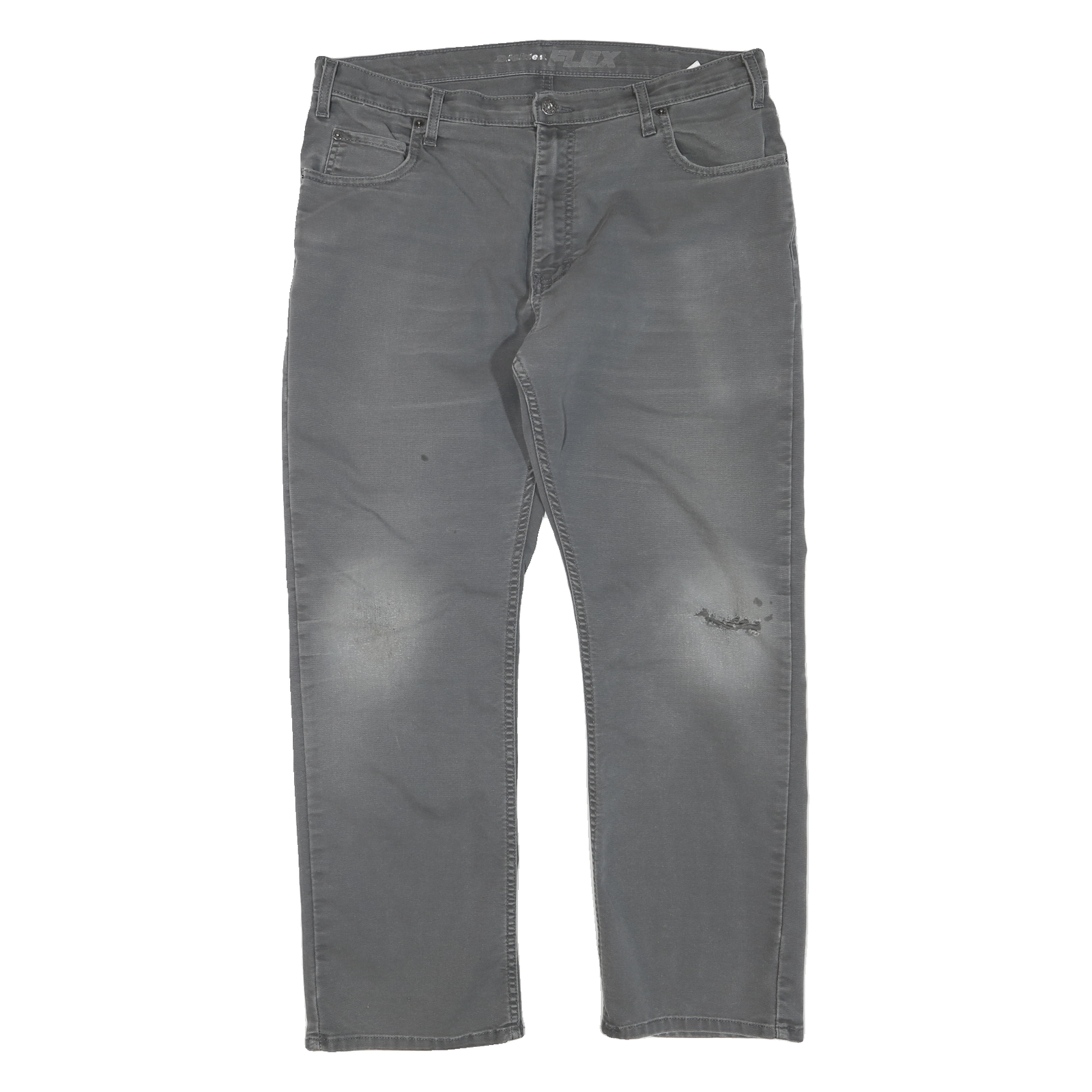 DICKIES Mens Grey Regular Fit Straight Cotton Blend Jeans W38 L30 Workwear