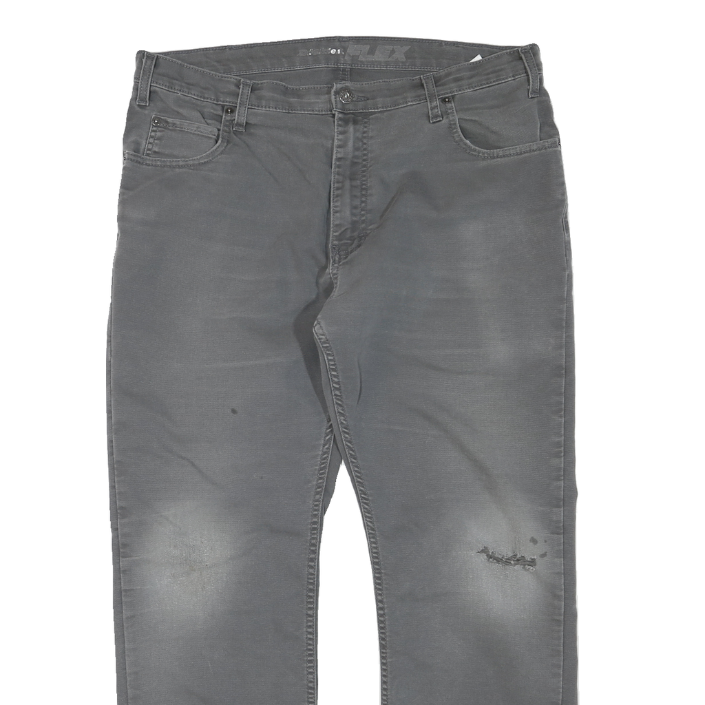 DICKIES Mens Grey Regular Fit Straight Cotton Blend Jeans W38 L30 Workwear