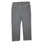DICKIES Mens Grey Regular Fit Straight Cotton Blend Jeans W38 L30 Workwear
