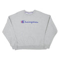 CHAMPION Womens Grey Cotton Blend Crew Neck L Sweatshirt Logo