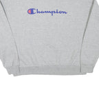 CHAMPION Womens Grey Cotton Blend Crew Neck L Sweatshirt Logo