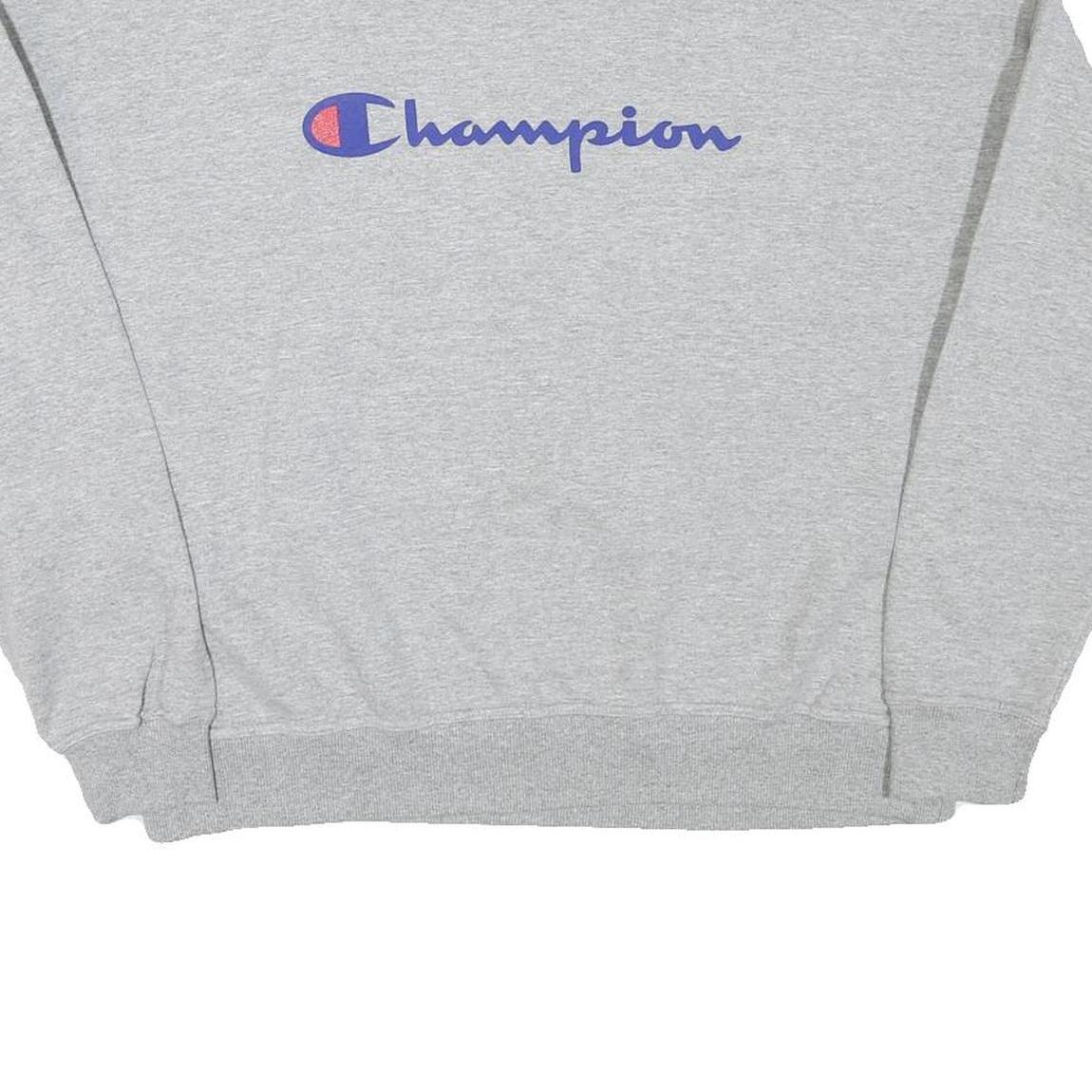 CHAMPION Womens Grey Cotton Blend Crew Neck L Sweatshirt Logo