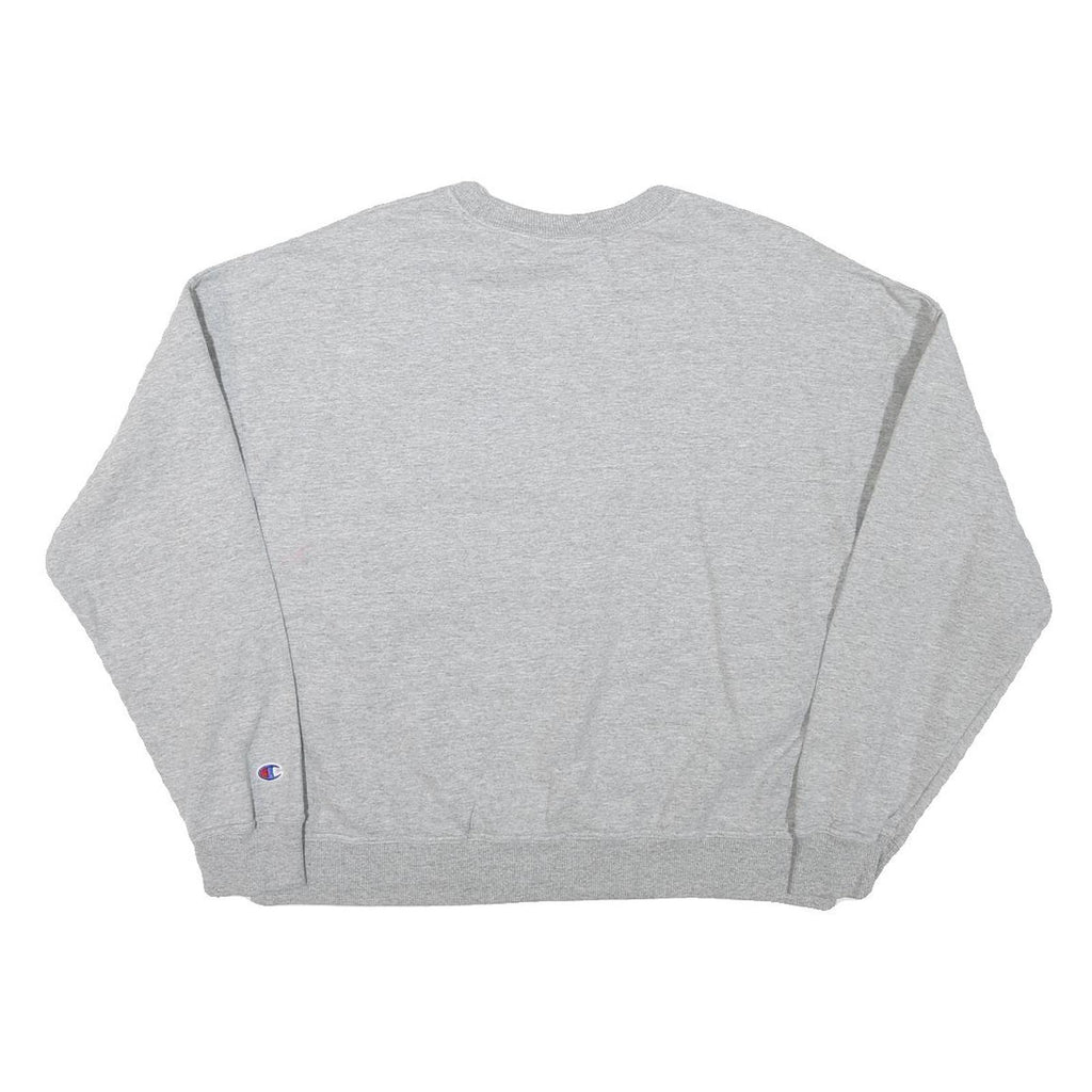 CHAMPION Womens Grey Cotton Blend Crew Neck L Sweatshirt Logo